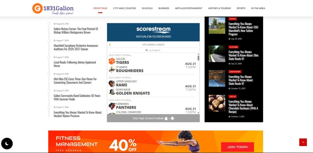 Scorestream Comes To 1831Galion